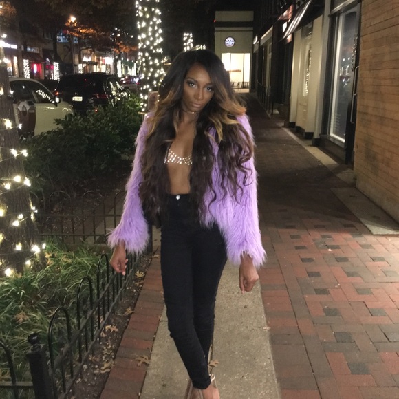 lavender fluffy jacket